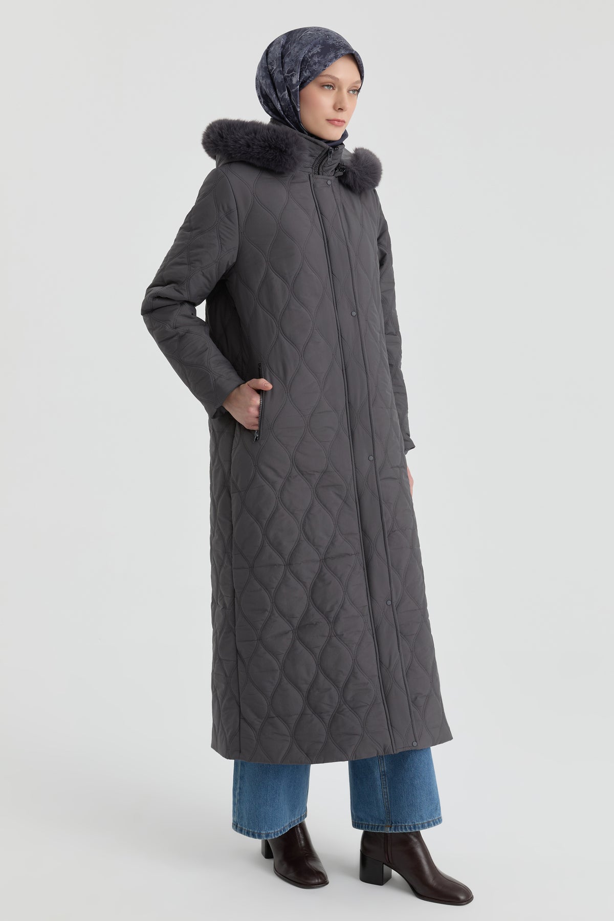 Hooded Coat - Anthracite