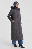 Kapüşonlu Manto - Antrasit TUGBA