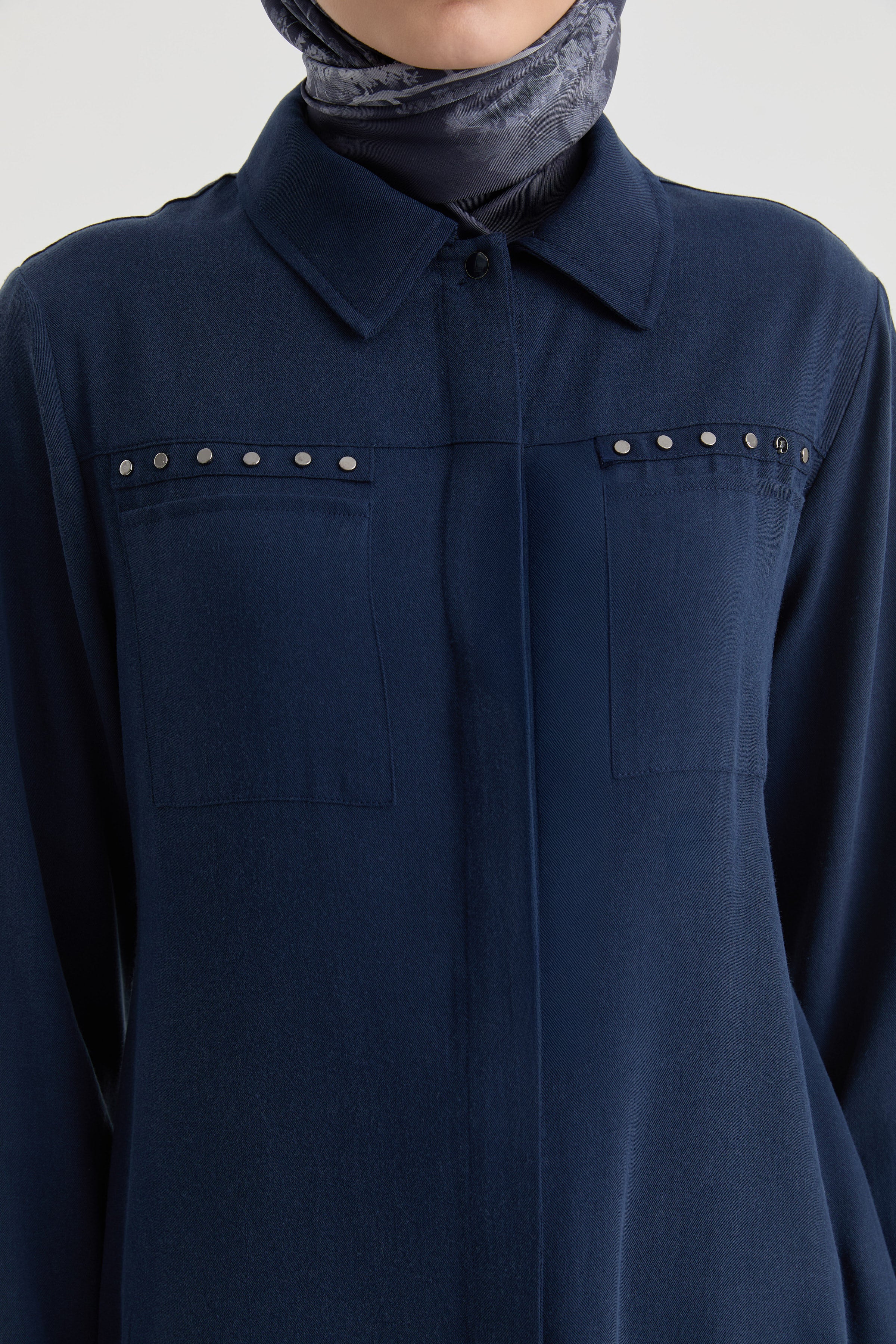 Süs Cepli Tunik - Lacivert TUGBA