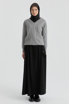 Cep Detaylı Etek - Siyah TUGBA