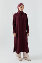 Gizli Patlı Tunik - Bordo TUGBA