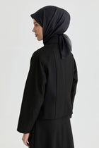 Kuplu Mini Ceket - Siyah TUGBA
