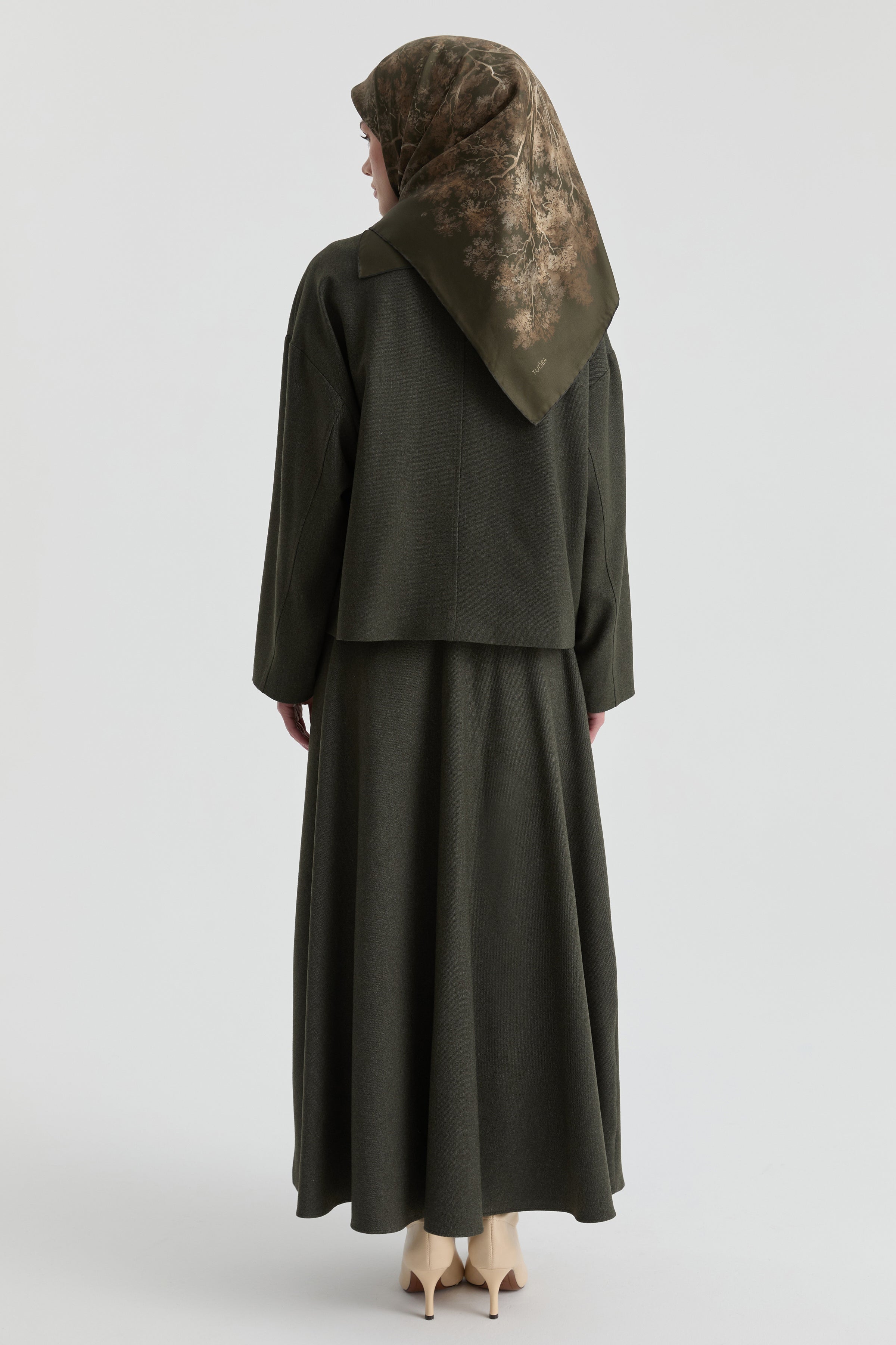 Düğme Detaylı Takım - Haki TUGBA