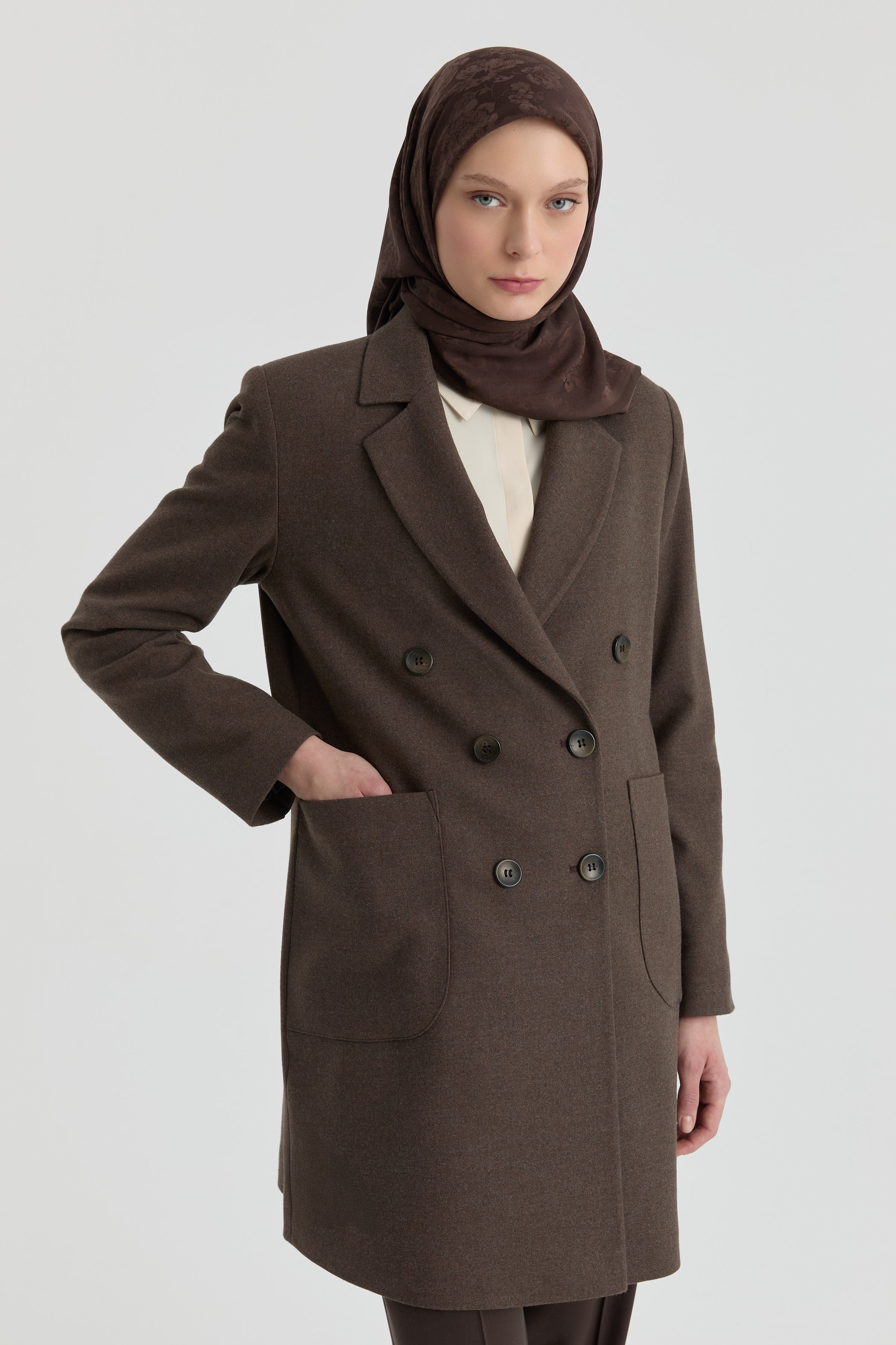 Blazer Ceket - Kahve TUGBA