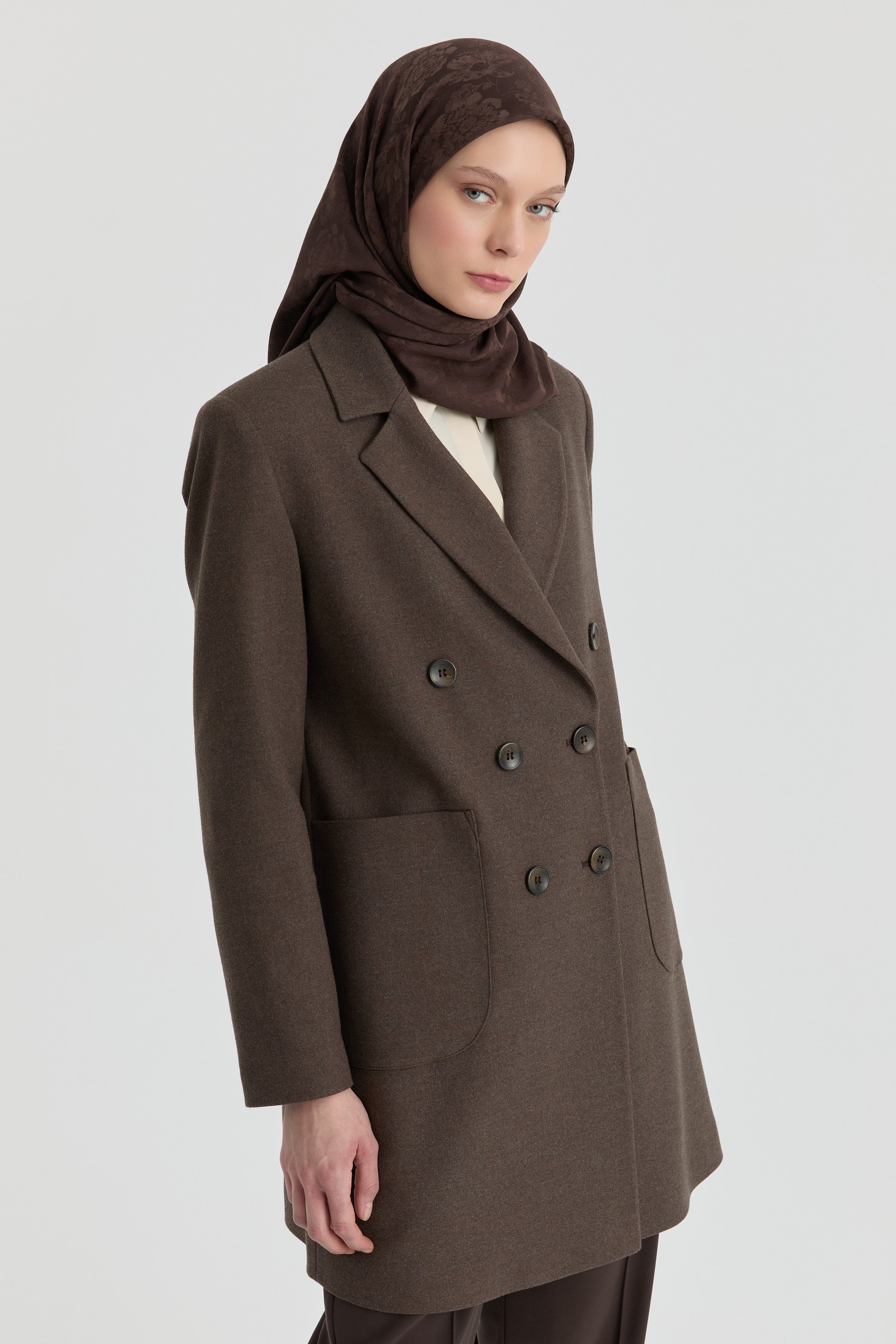 Blazer Ceket - Kahve TUGBA