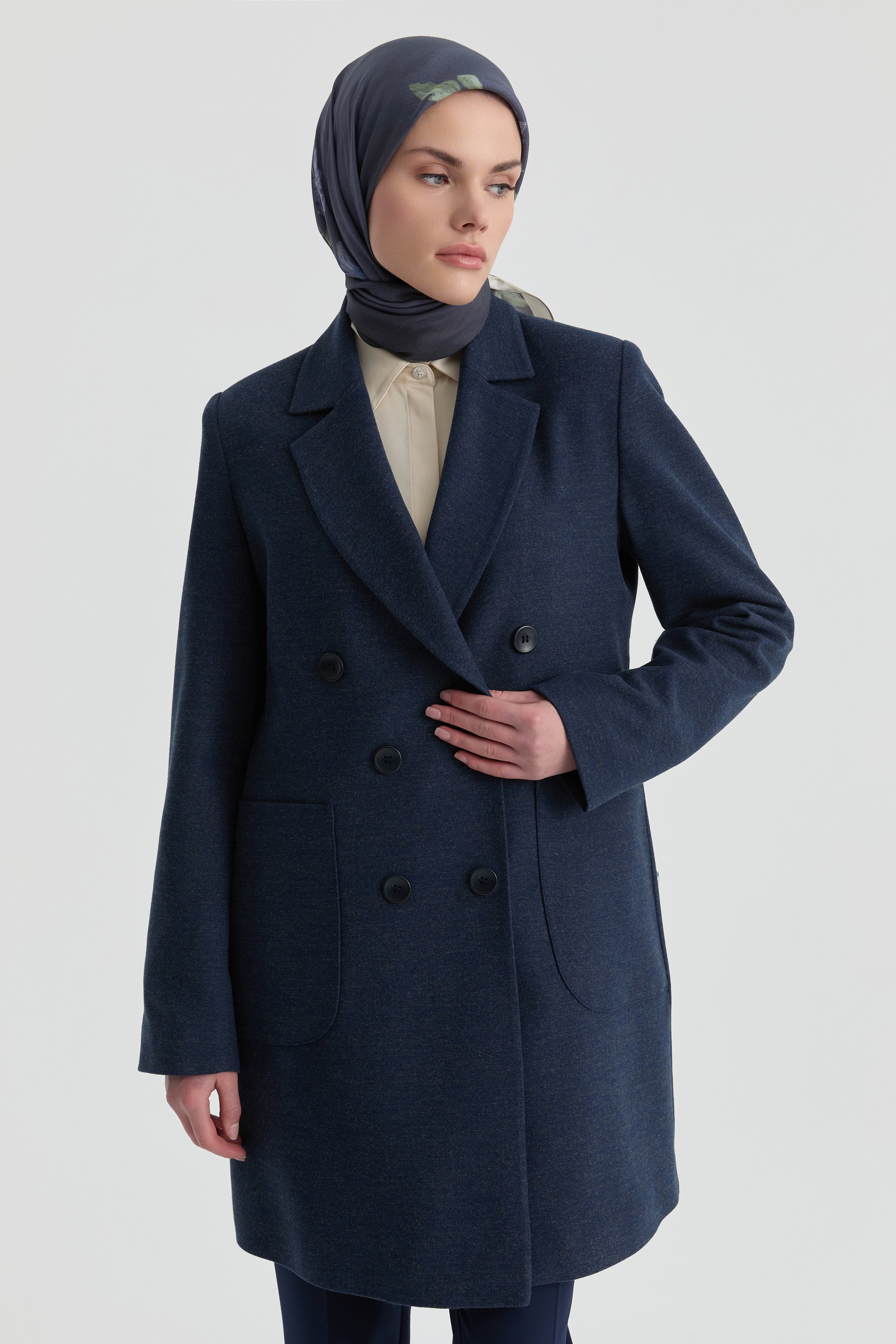 Blazer Ceket - İndigo TUGBA