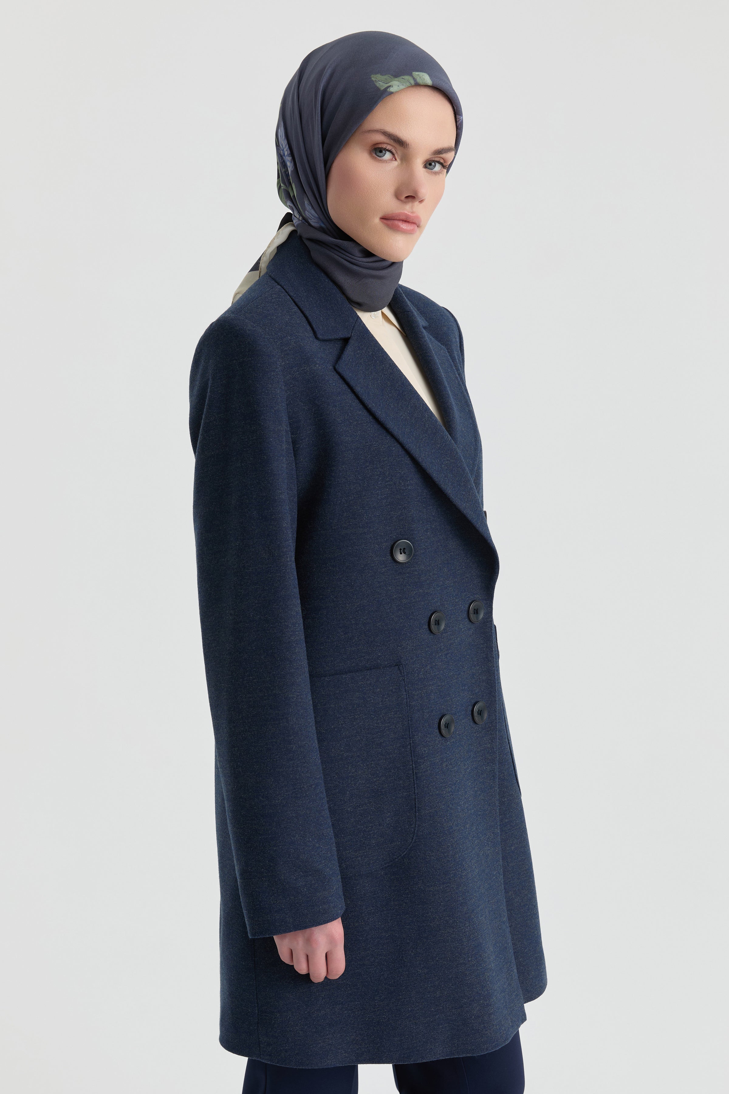 Blazer Ceket - İndigo TUGBA