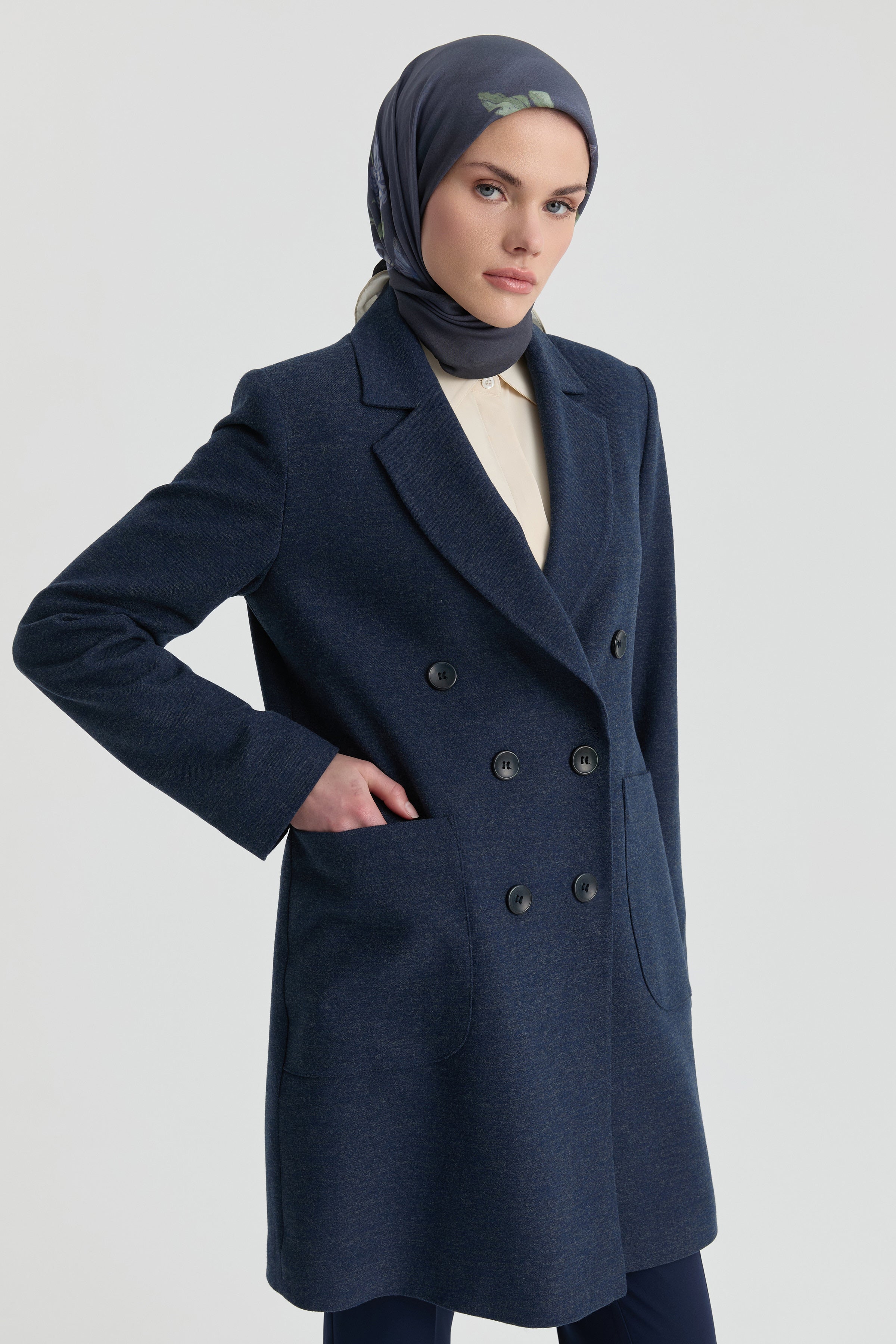 Blazer Ceket - İndigo TUGBA