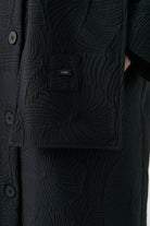 Kombinli Atkılı Kapitone Pardesü - Siyah TUGBA