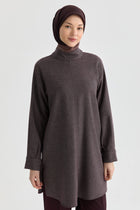 Dik Yakalı Tunik - Bordo TUGBA