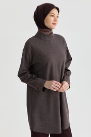 Dik Yakalı Tunik - Bordo TUGBA