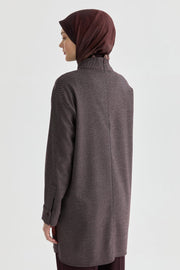 Dik Yakalı Tunik - Bordo TUGBA