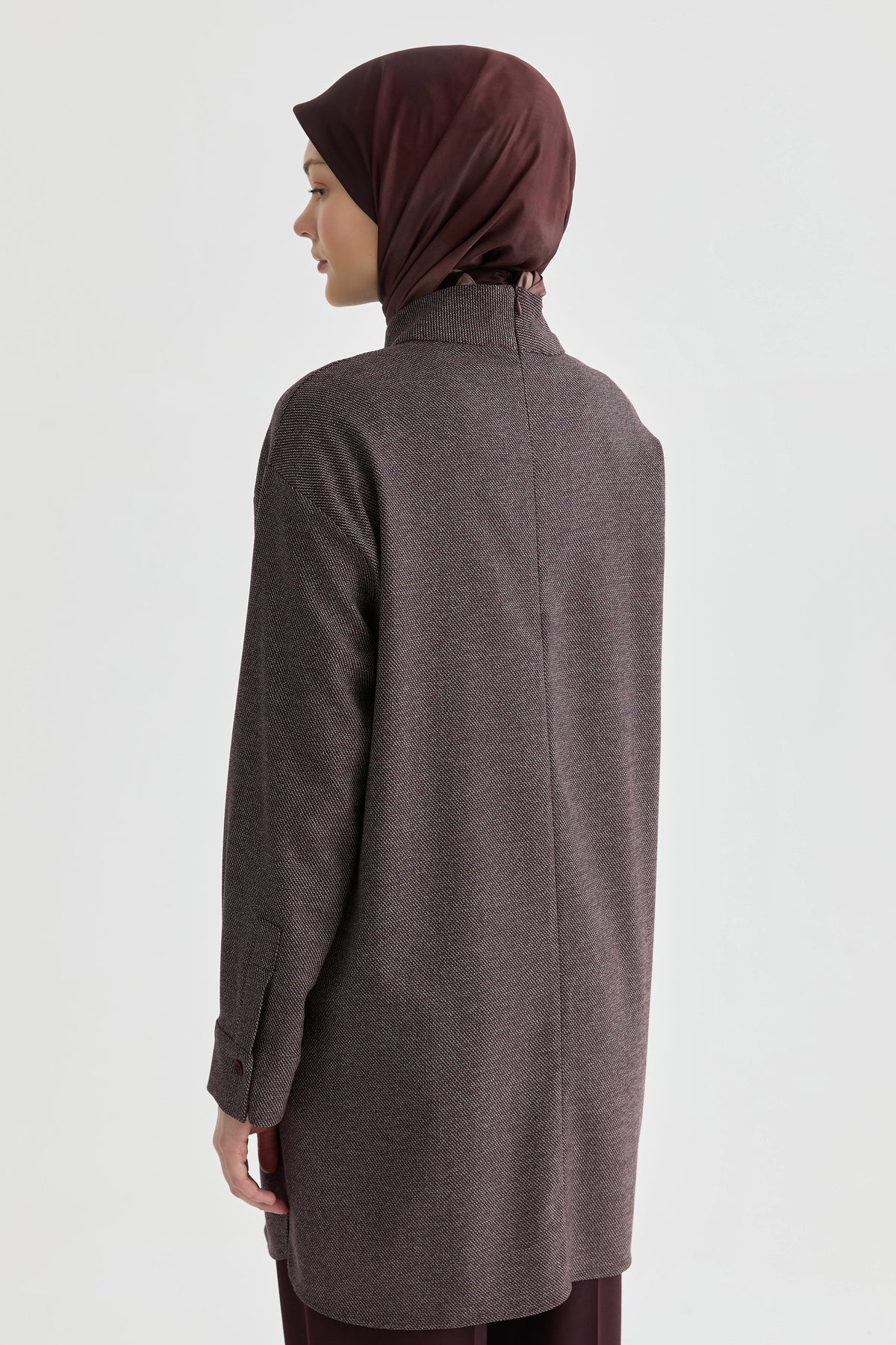 Dik Yakalı Tunik - Bordo TUGBA