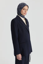 Yandan Bağlamalı Ceket - Lacivert TUGBA