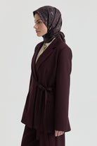 Yandan Bağlamalı Ceket - Bordo TUGBA