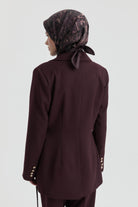 Yandan Bağlamalı Ceket - Bordo TUGBA