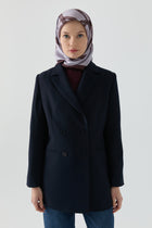 Kruvaze Basic Ceket - Lacivert TUGBA