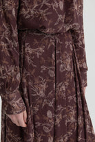 Desenli Etek - Kahve TUGBA