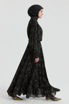 Desenli Etek - Siyah TUGBA