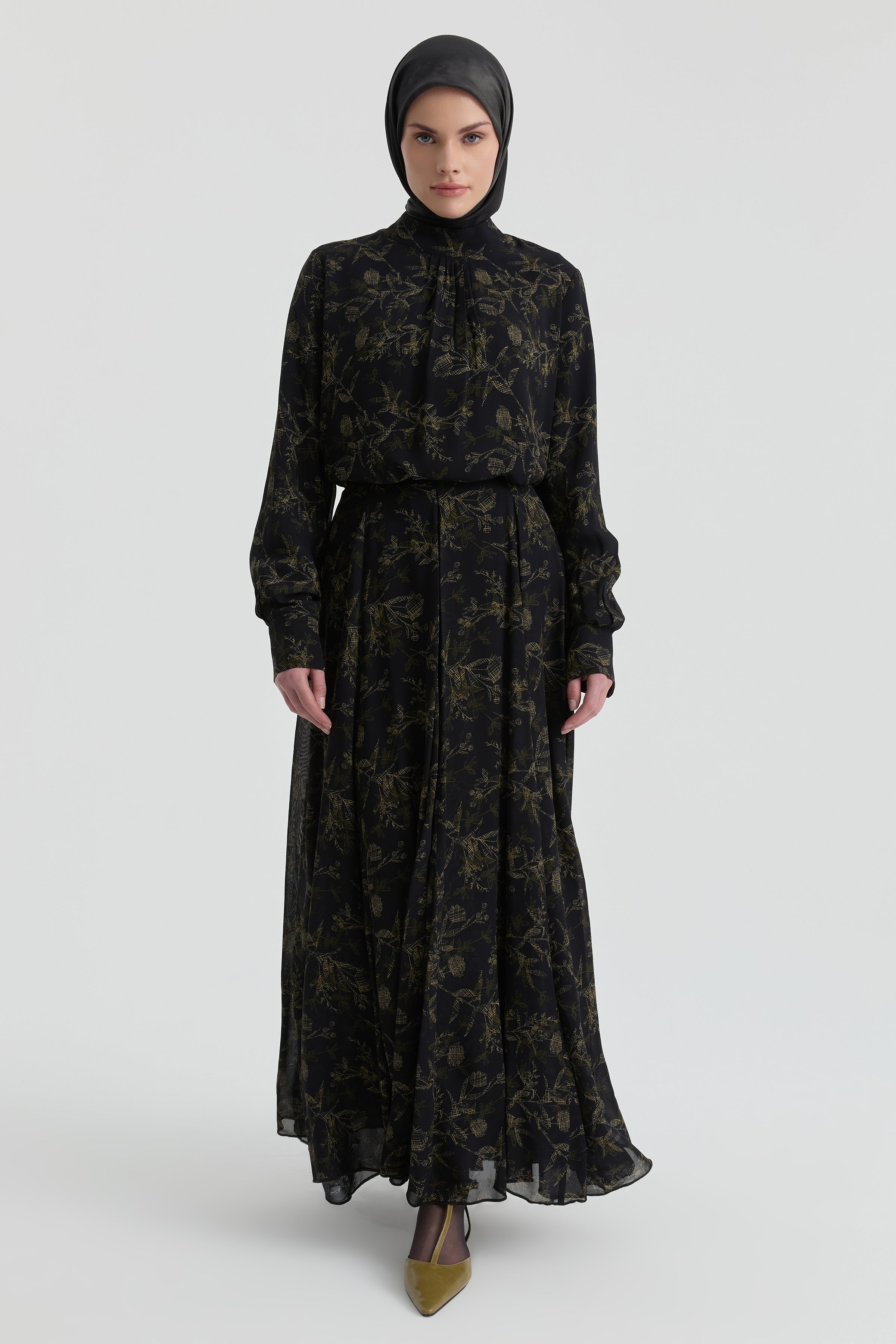 Desenli Etek - Siyah TUGBA