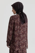 Kırma Detaylı Bluz - Kahve TUGBA