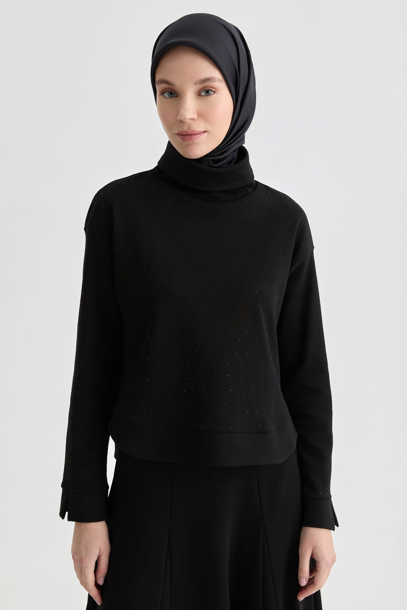Kolları Yırtmaç Detaylı Takım - Siyah TUGBA