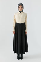 Kemer Detaylı Etek - Antrasit TUGBA