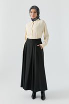 Kemer Detaylı Etek - Antrasit TUGBA