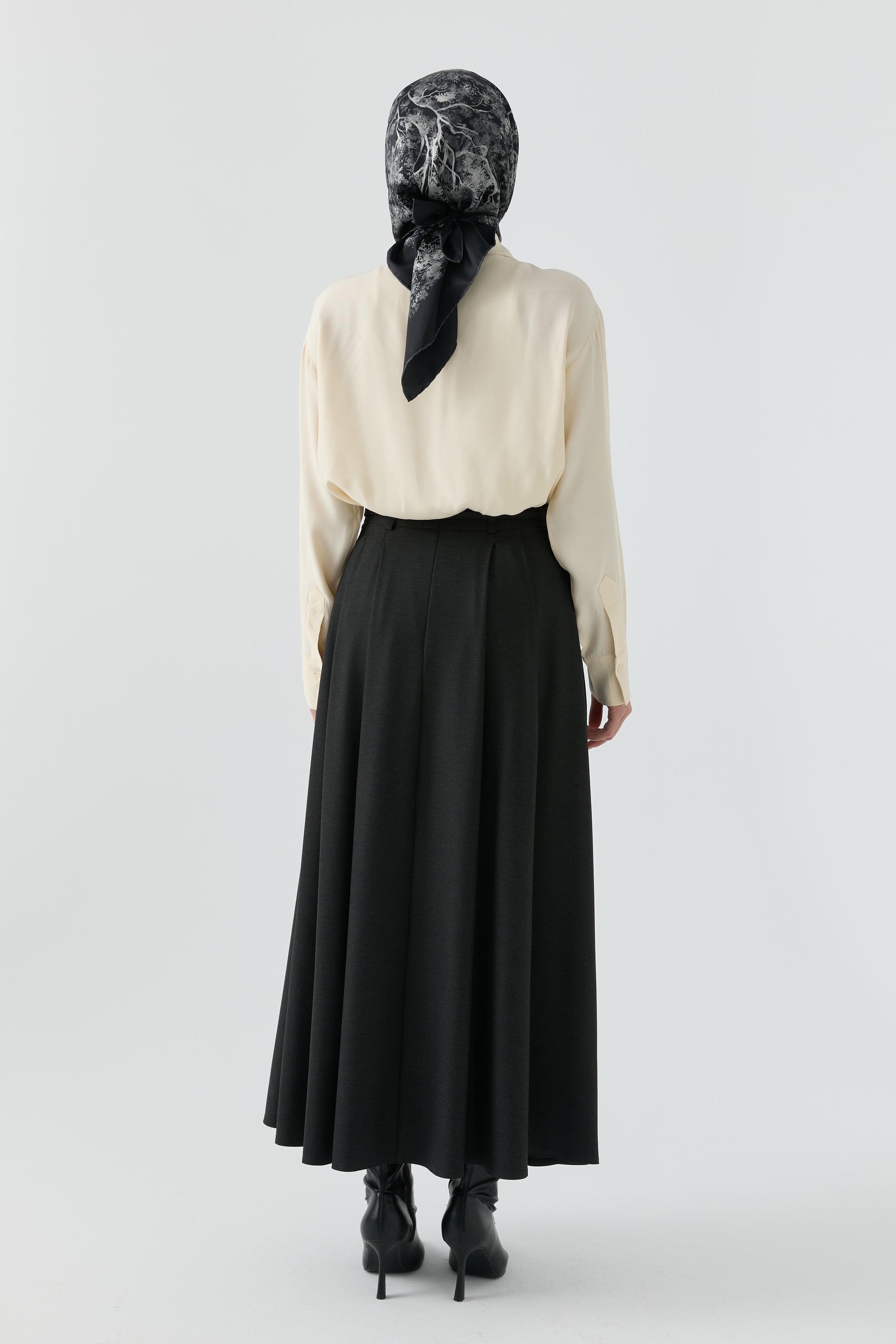 Kemer Detaylı Etek - Antrasit TUGBA