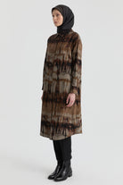 Gömlek Yaka Detaylı Tunik - Kahve TUGBA