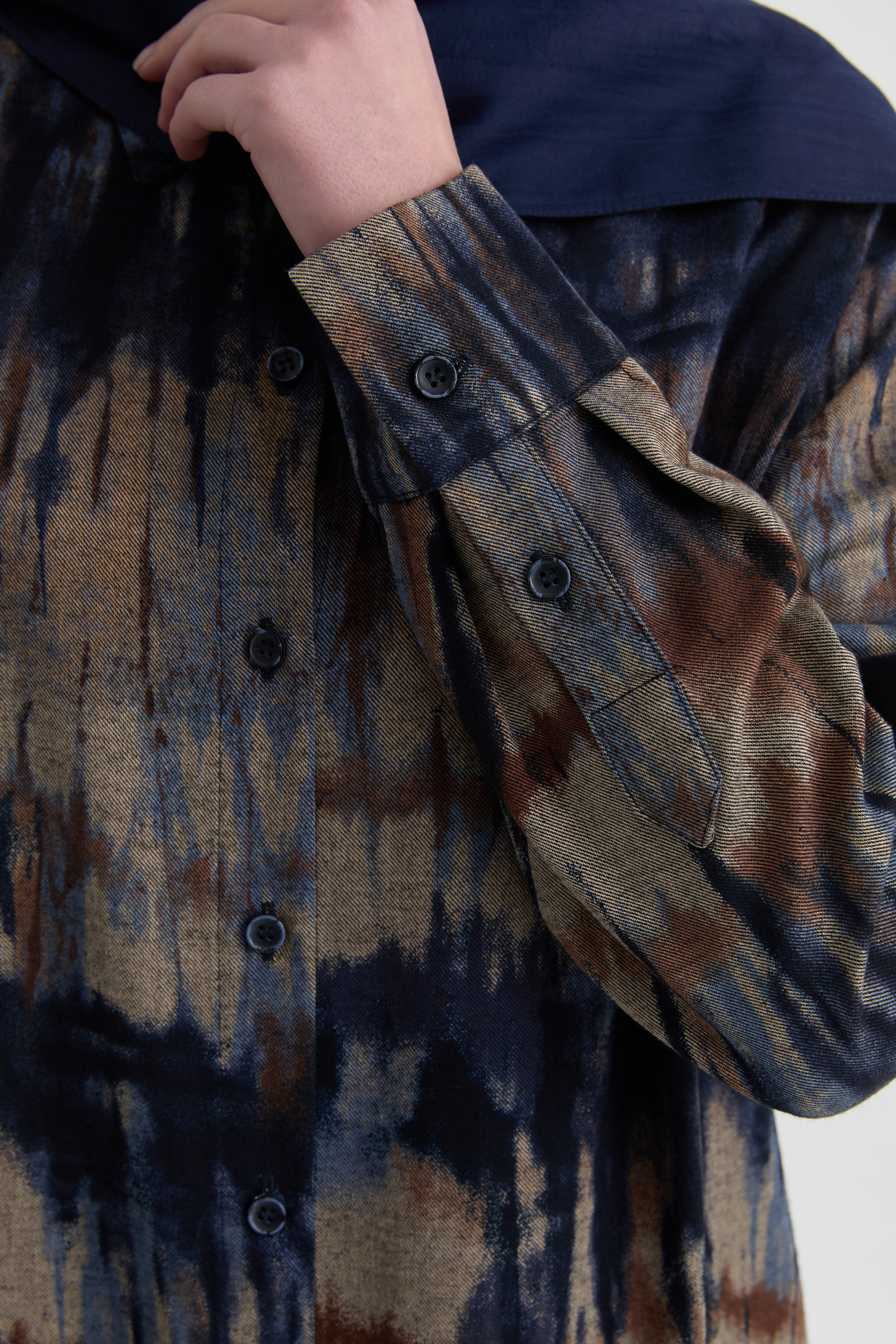 Gömlek Yaka Detaylı Tunik - Lacivert TUGBA