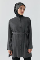 Zincir Desenli Tunik - Siyah TUGBA