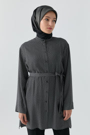 Zincir Desenli Tunik - Siyah TUGBA