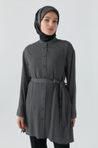 Zincir Desenli Tunik - Siyah TUGBA