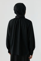 Fular Detaylı Bluz - Siyah TUGBA