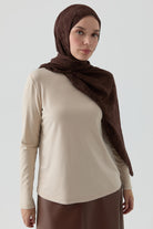 Yarım Balıkçı Yaka Bluz - Bej TUGBA