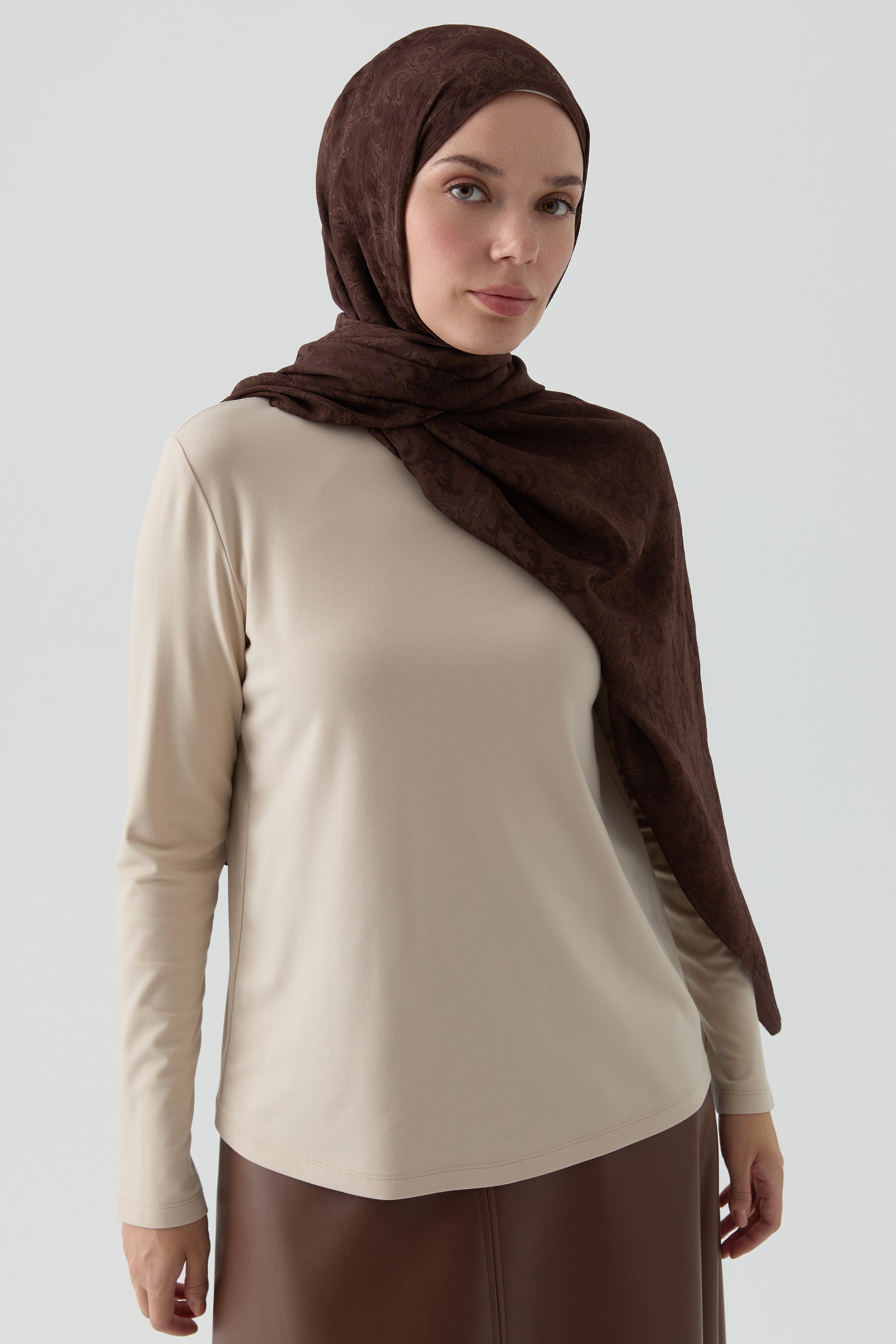 Yarım Balıkçı Yaka Bluz - Bej TUGBA