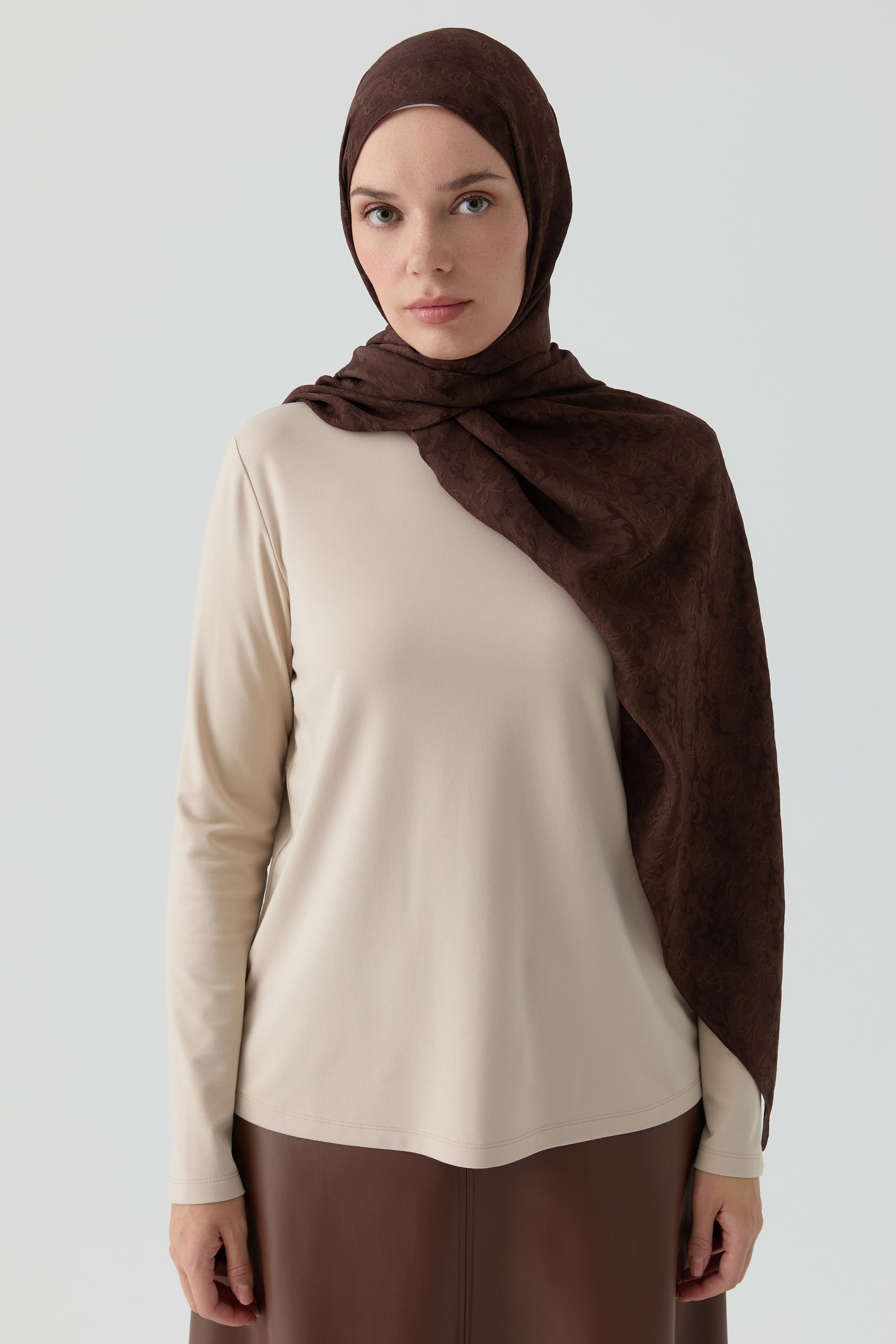 Yarım Balıkçı Yaka Bluz - Bej TUGBA