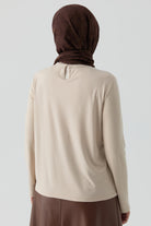 Yarım Balıkçı Yaka Bluz - Bej TUGBA