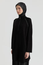 Reglan Kol Detaylı Tunik - Siyah TUGBA