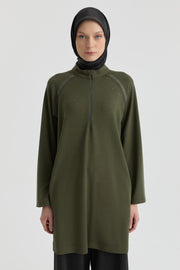 Reglan Kol Detaylı Tunik - Haki TUGBA