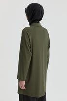 Reglan Kol Detaylı Tunik - Haki TUGBA