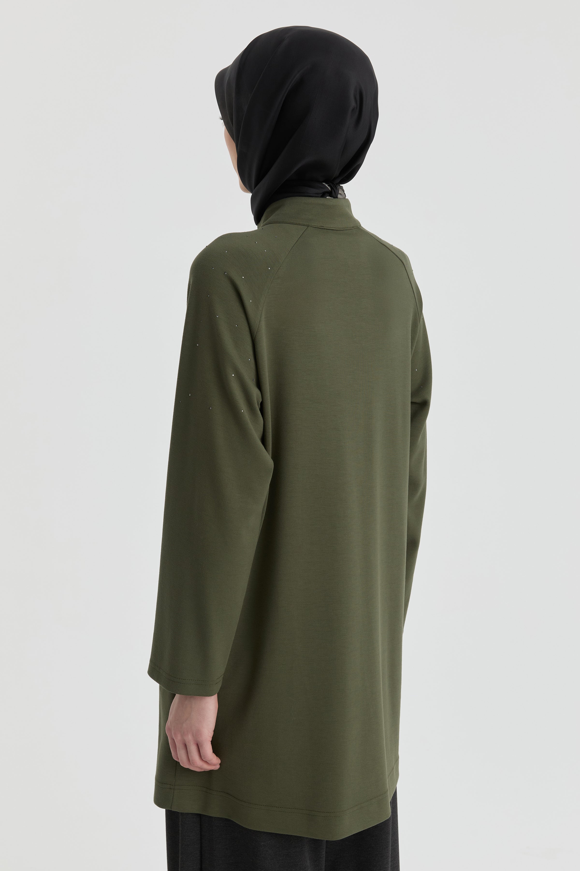 Reglan Kol Detaylı Tunik - Haki TUGBA