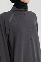 Reglan Kol Detaylı Tunik - Antrasit TUGBA