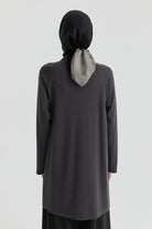 Reglan Kol Detaylı Tunik - Antrasit TUGBA