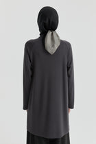 Reglan Kol Detaylı Tunik - Antrasit TUGBA