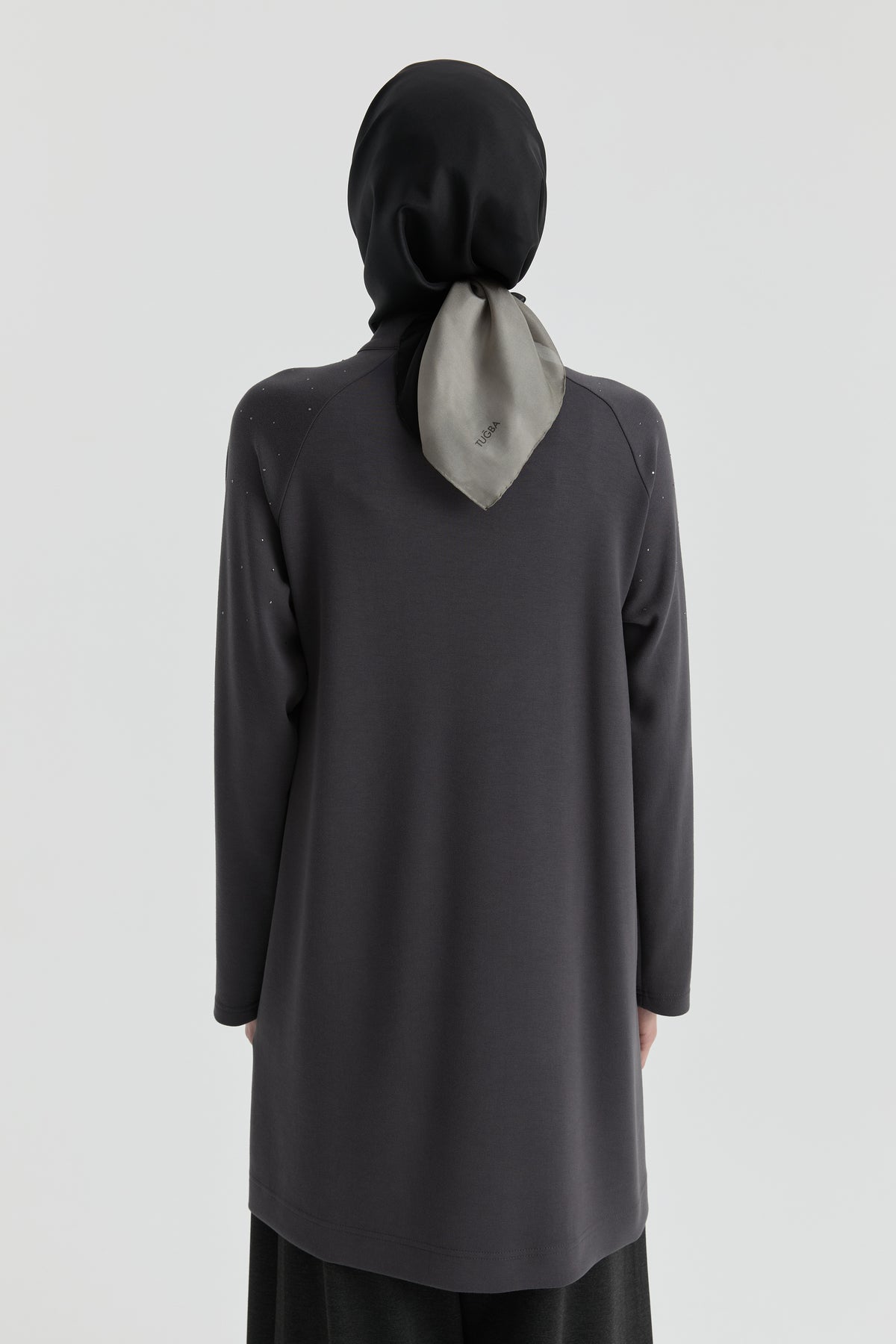 Reglan Kol Detaylı Tunik - Antrasit TUGBA