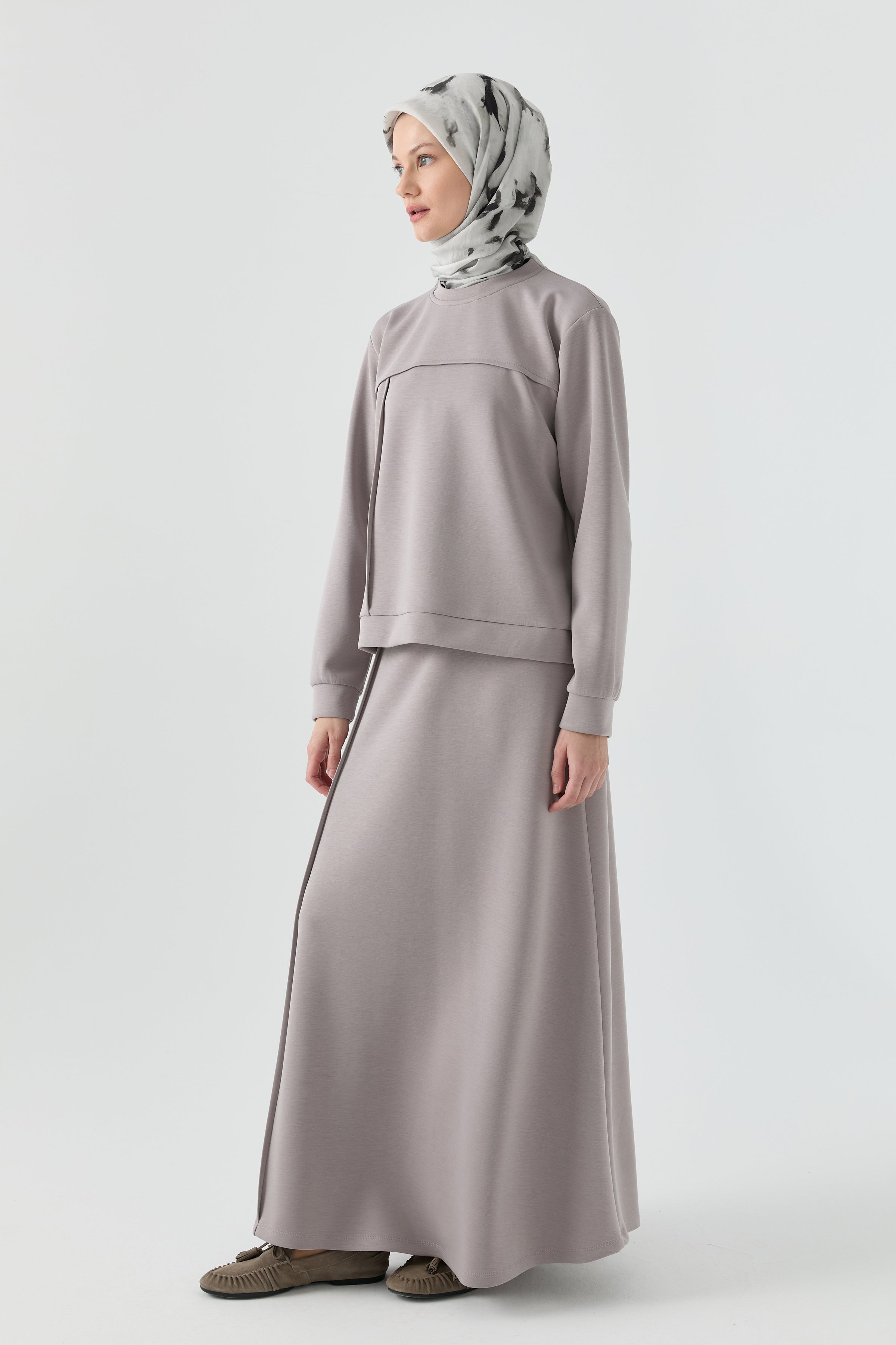 Dikiş Detaylı Takım - Vizon TUGBA