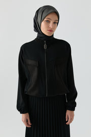 Fermuarlı Sweat Takım - Siyah TUGBA