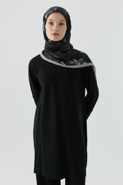 Kolları Detaylı Tunik - Siyah TUGBA